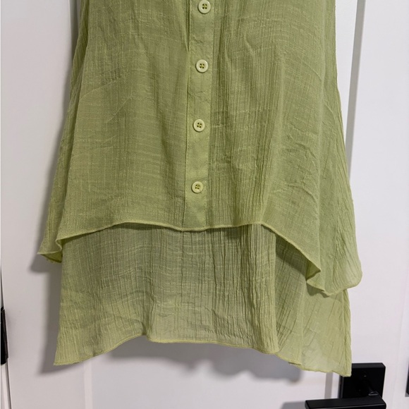 Y2K Papa Sleeveless Green Button-Down Women's Mini Summer Dress Size Small - Picture 5 of 12